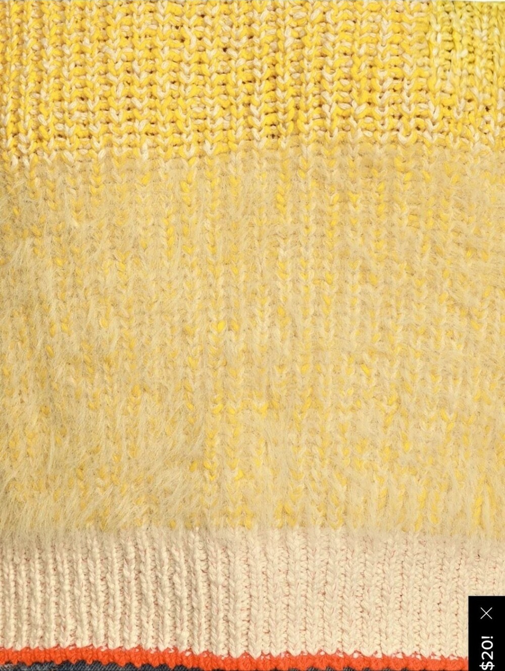 FREE PEOPLE X REVOLVE Sunbrite Colorblock Cropped Knit Yellow Sweater RARE NWT L - Picture 9 of 16